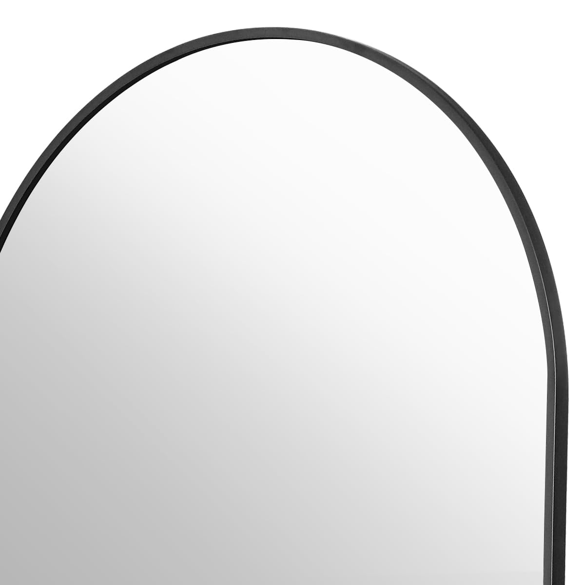 Koonmi 40"x80" Arched Full Length Mirror, Black Large Floor Mirror with Aluminum Alloy Frame, Standing Hanging or Leaning Wall-Mounted Full Body Mirror for Living Room and Bedroom