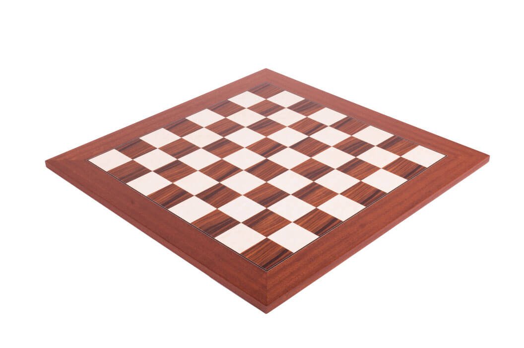 The House of Staunton Standard Traditional Chess Board - 2.25" (Indian Rosewood & Bird's Eye Maple - Satin Finish)