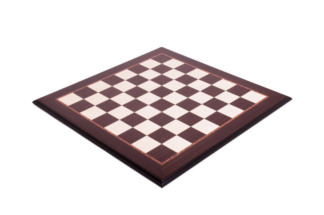The House of Staunton Standard Traditional Chess Board - 2.25" (Striped Ebony & Bird's Eye Maple - Satin Finish)