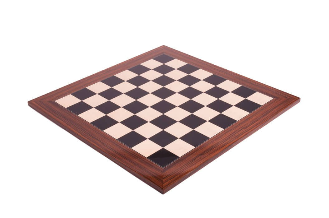 The House of Staunton Standard Traditional Chess Board - 2.25" (Black Anegre & Bird's Eye Maple - Gloss Finish)