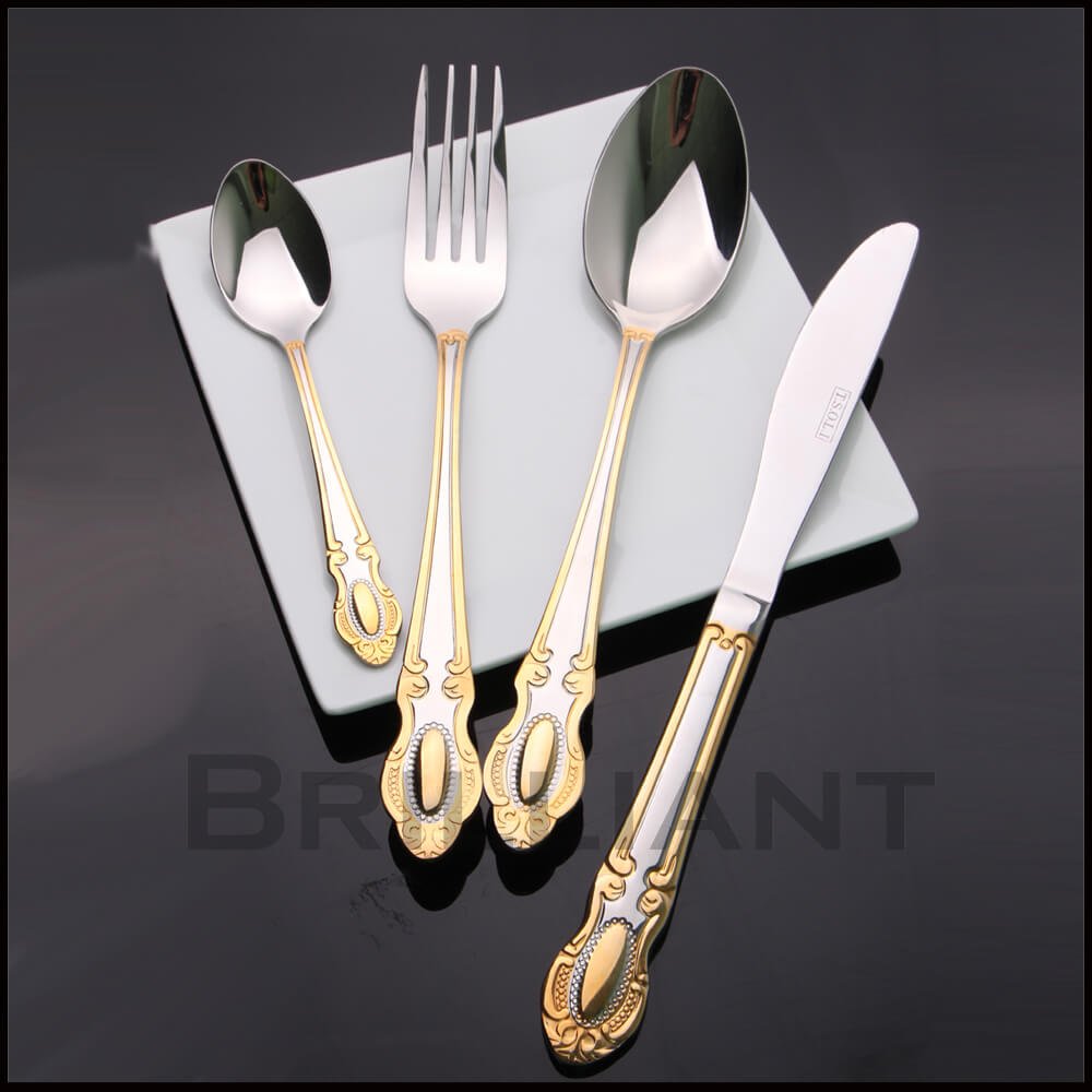 Venezia Collection 75-Pc Luxury Flatware Set for 12 w/Storage Case 24K Gold Premium Dining Cutlery Service - 18/10 Surgical Stainless Steel Silverware Hostess Serving Set in a Chest