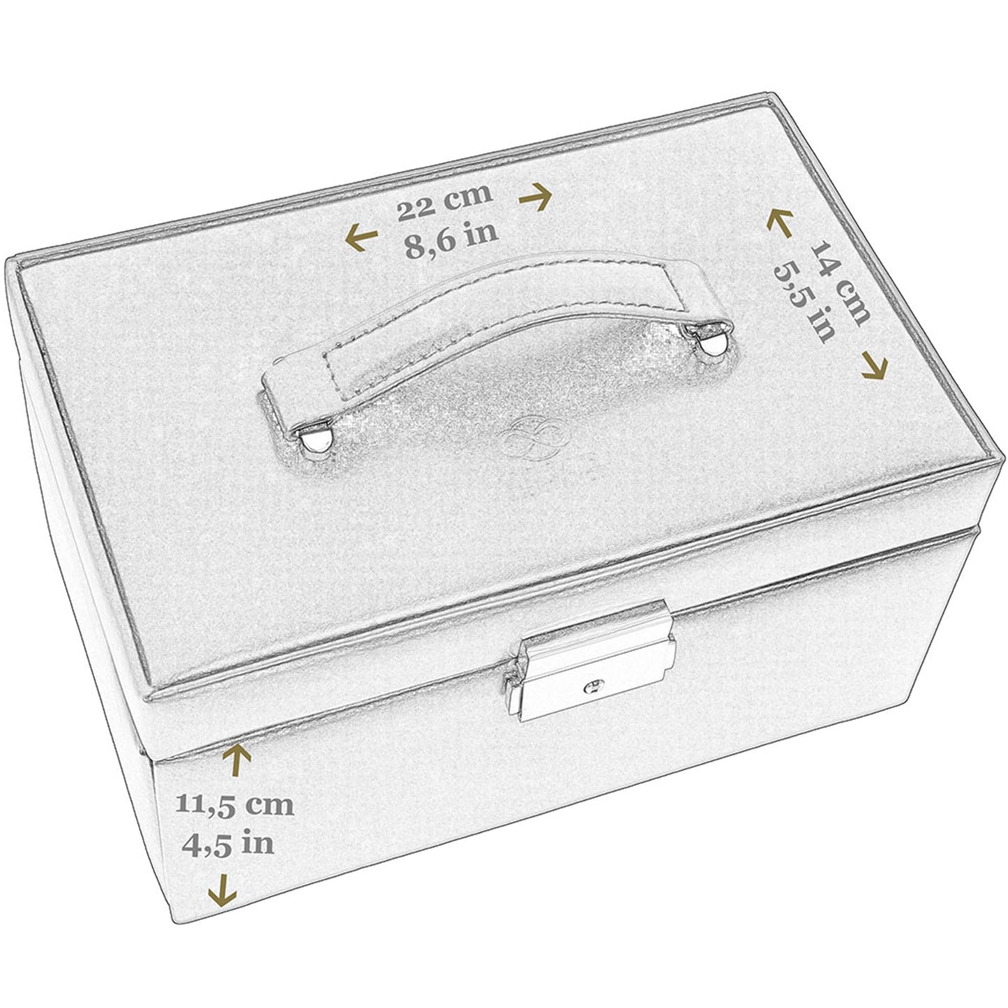 Time Resistance Jewelry Box - Full Grain Leather Jewellery Organizer - Accessories Storage - Key Lock Box for Women (Cognac Brown)