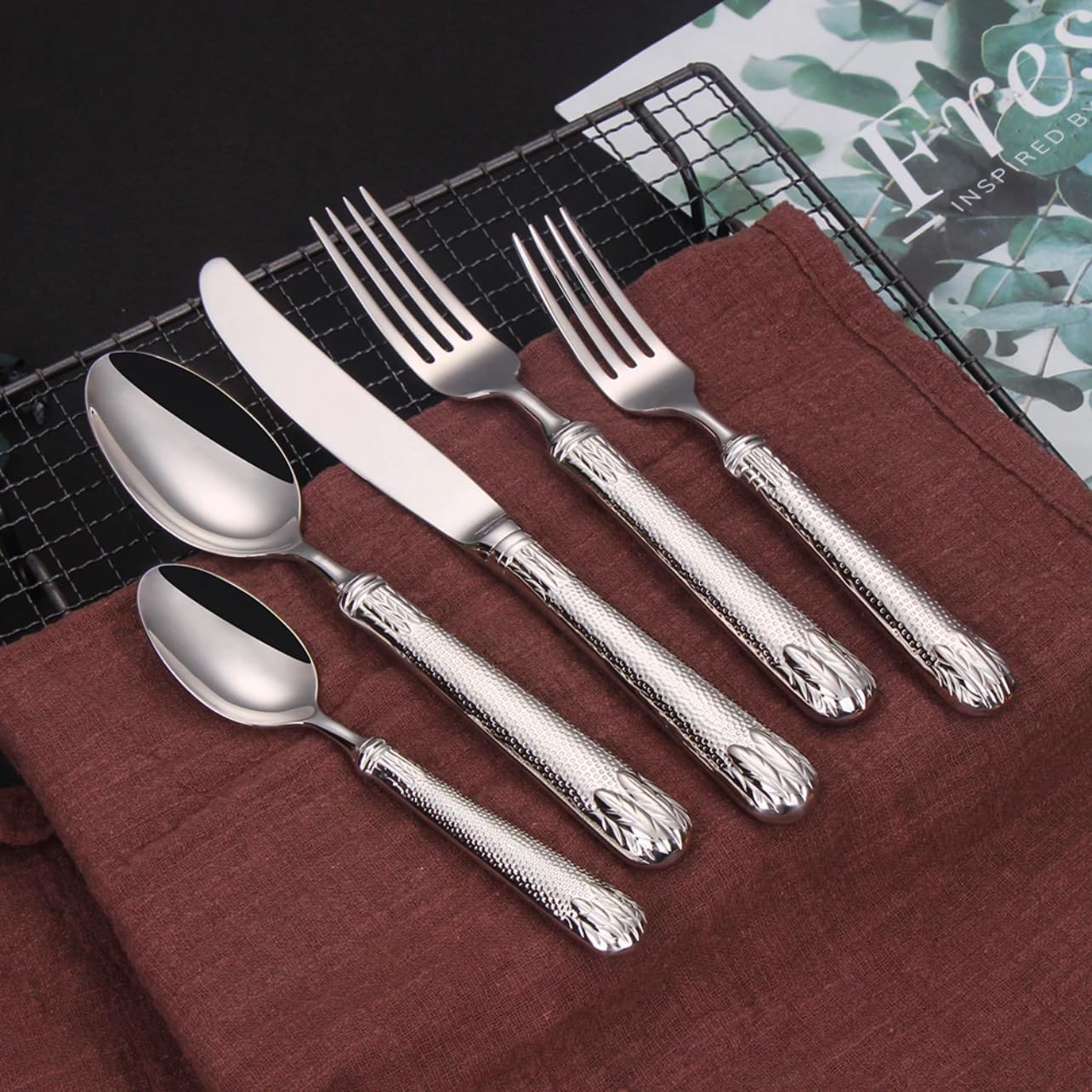 ELiTA Essentials 20-Piece Gold Silverware Set, Premium 18/10 Stainless Steel Flatware Set for 4, Mirror Polished Gold Cutlery, Dishwasher Safe Modern Tableware