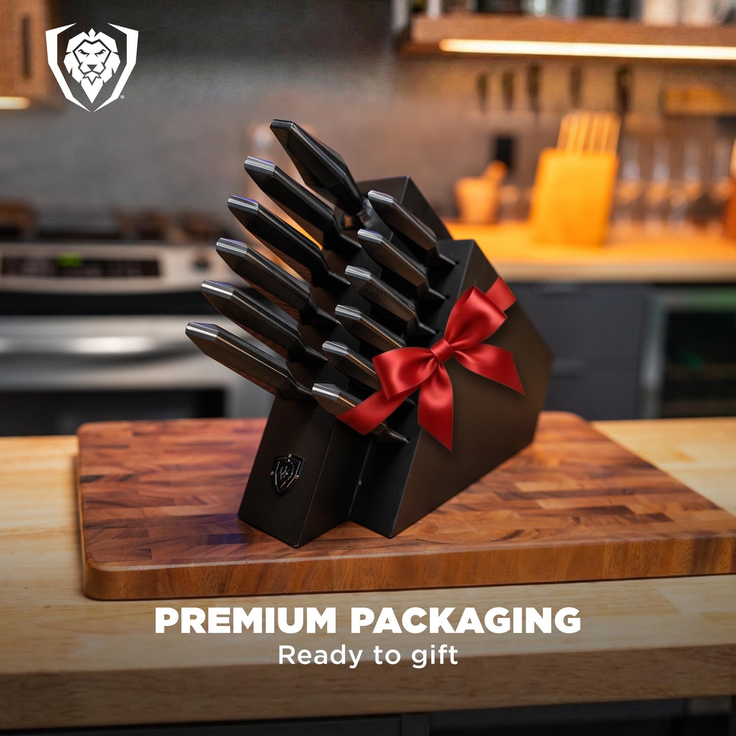 Dalstrong 12-Piece Knife Block Set — All-Black Titanium-Coated Blades, 15° Honbazuke Edge, Full-Tang G-10 Handles — Shadow Black Series For Modern Dark Kitchens & Statement Cooks — NSF Certified