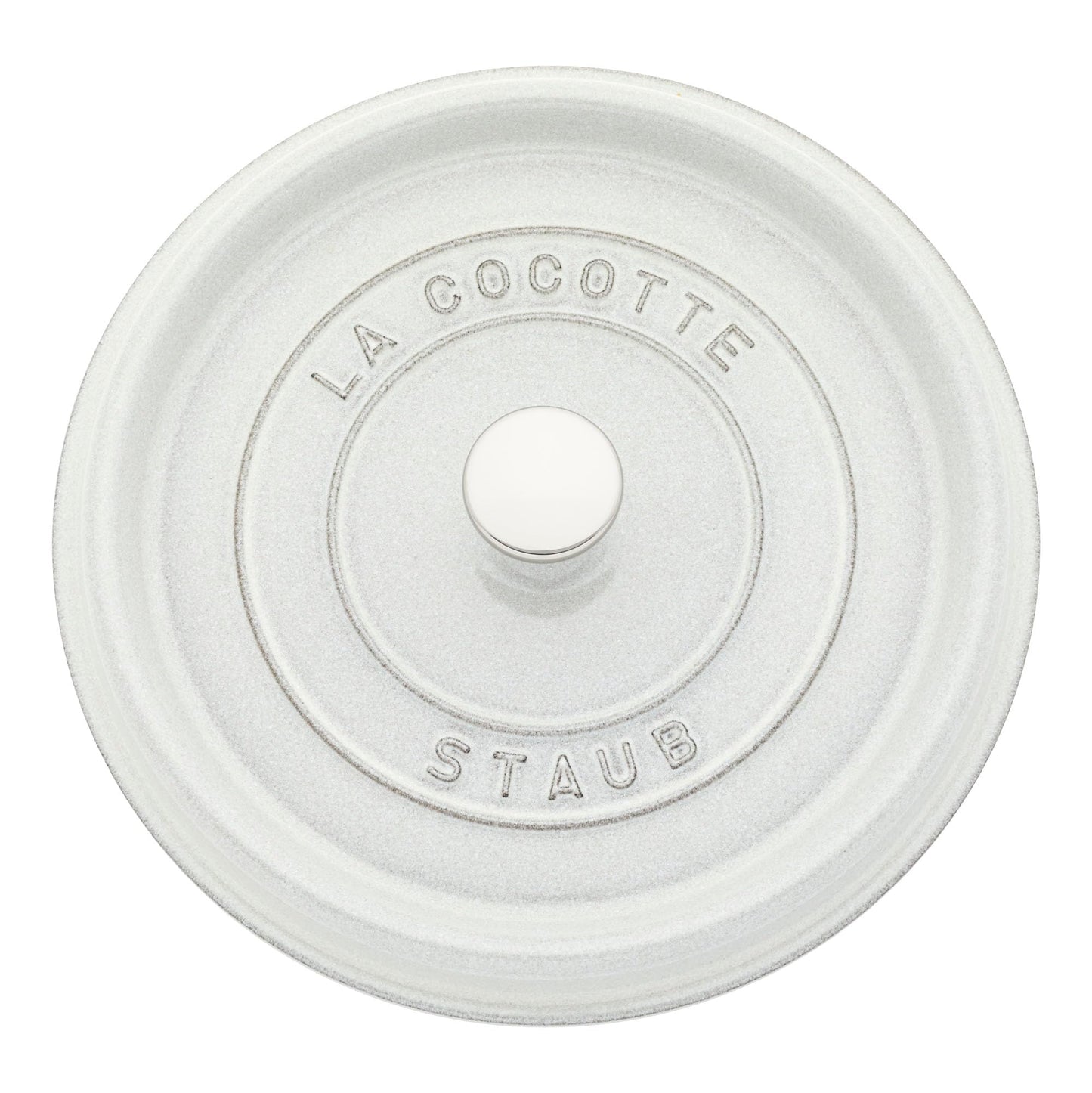 Staub Cast Iron 7-qt Round Cocotte - White Truffle