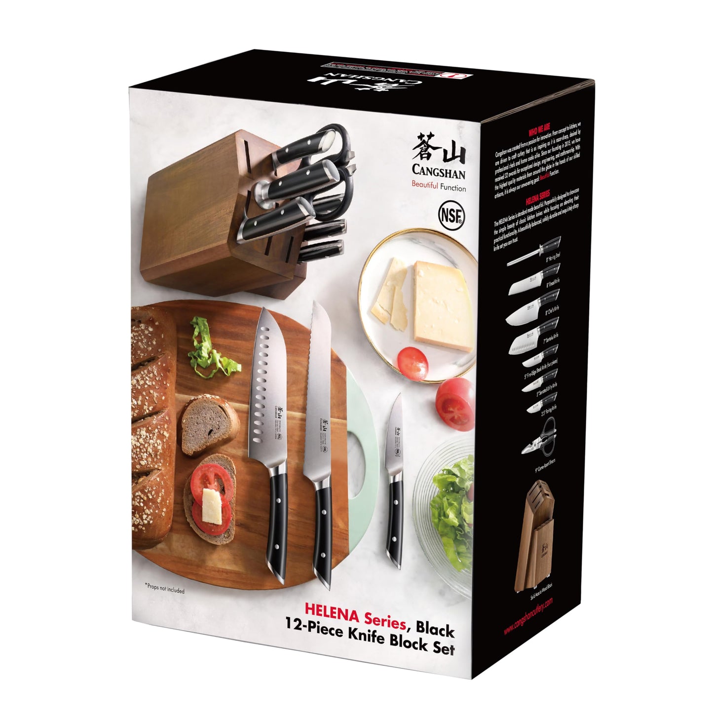 Cangshan HELENA Series German Steel Forged Knife Block Set (12-Piece, Black), Oprah's Favorite Things 2023