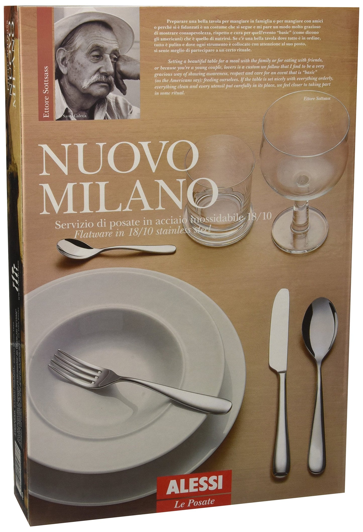 Alessi 5180S24M "Nuovo Milano"24 Piece Cutlery Set, Silver