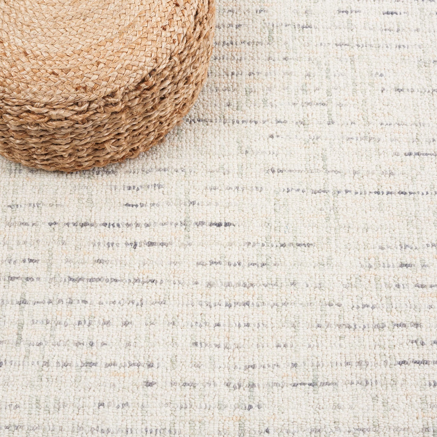 SAFAVIEH Abstract Collection Area Rug - 9' x 12', Ivory & Light Grey, Handmade Wool, Ideal for High Traffic Areas in Living Room, Bedroom (ABT468K)
