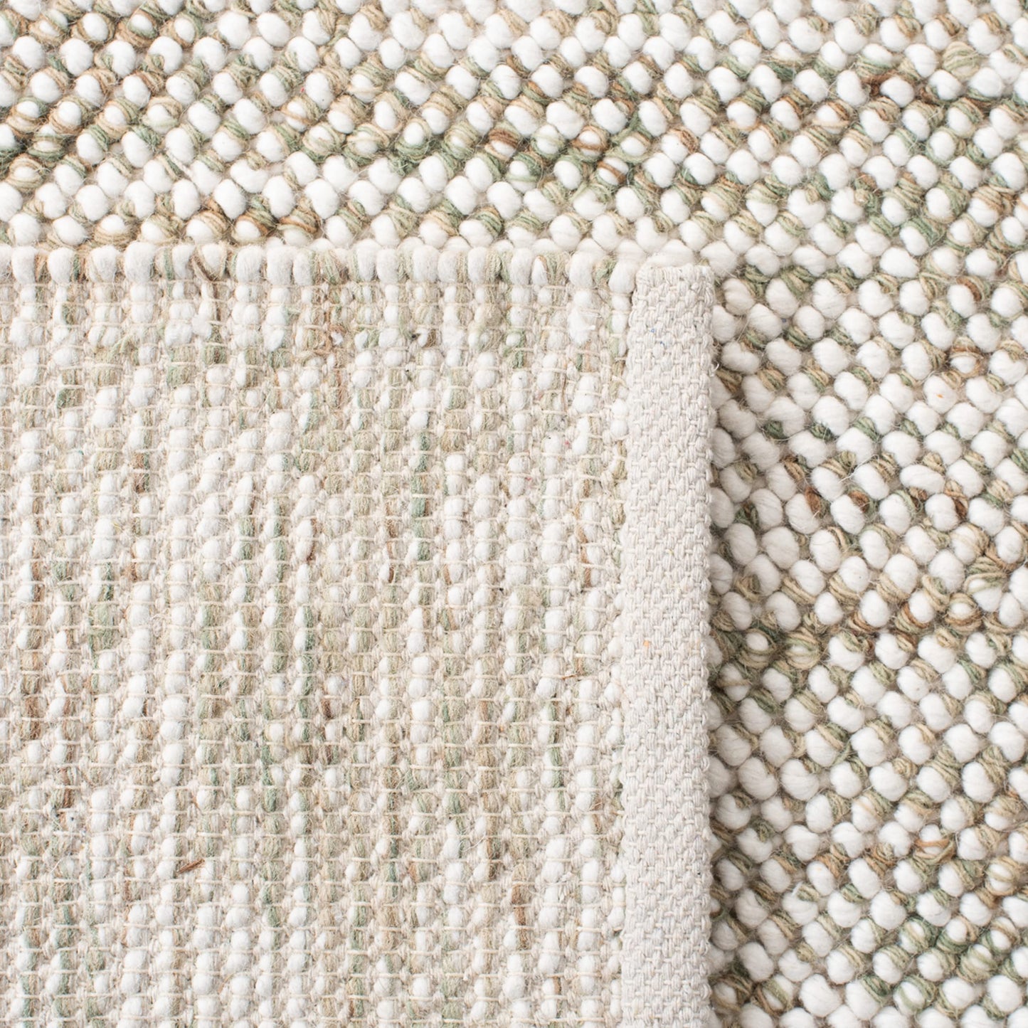 SAFAVIEH Natura Collection Area Rug - 6' x 9', Sage & Ivory, Handmade Wool, Ideal for High Traffic Areas in Living Room, Bedroom (NAT182W)