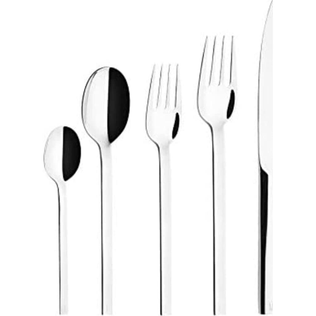 Degrenne L’E Starck French Cutlery Set - 30 Piece Luxury Silverware Set for 6, Includes Forks, Spoons & Knives, Stainless Steel Flatware, Made in France, Dishwasher Safe