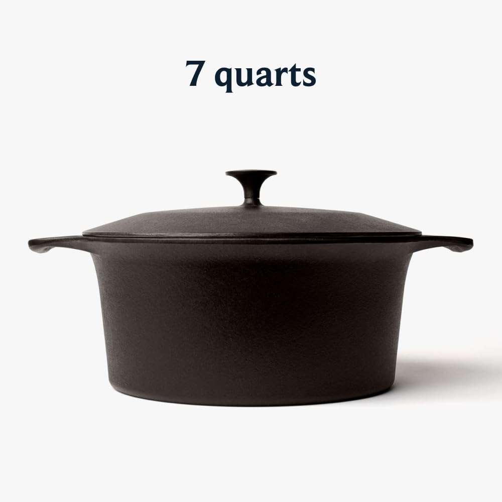 Field Company No. 10 Cast Iron Dutch Oven – 7 Quart, For Bread, Braises & Large-Batch Cooking, Pre-Seasoned, Made in USA