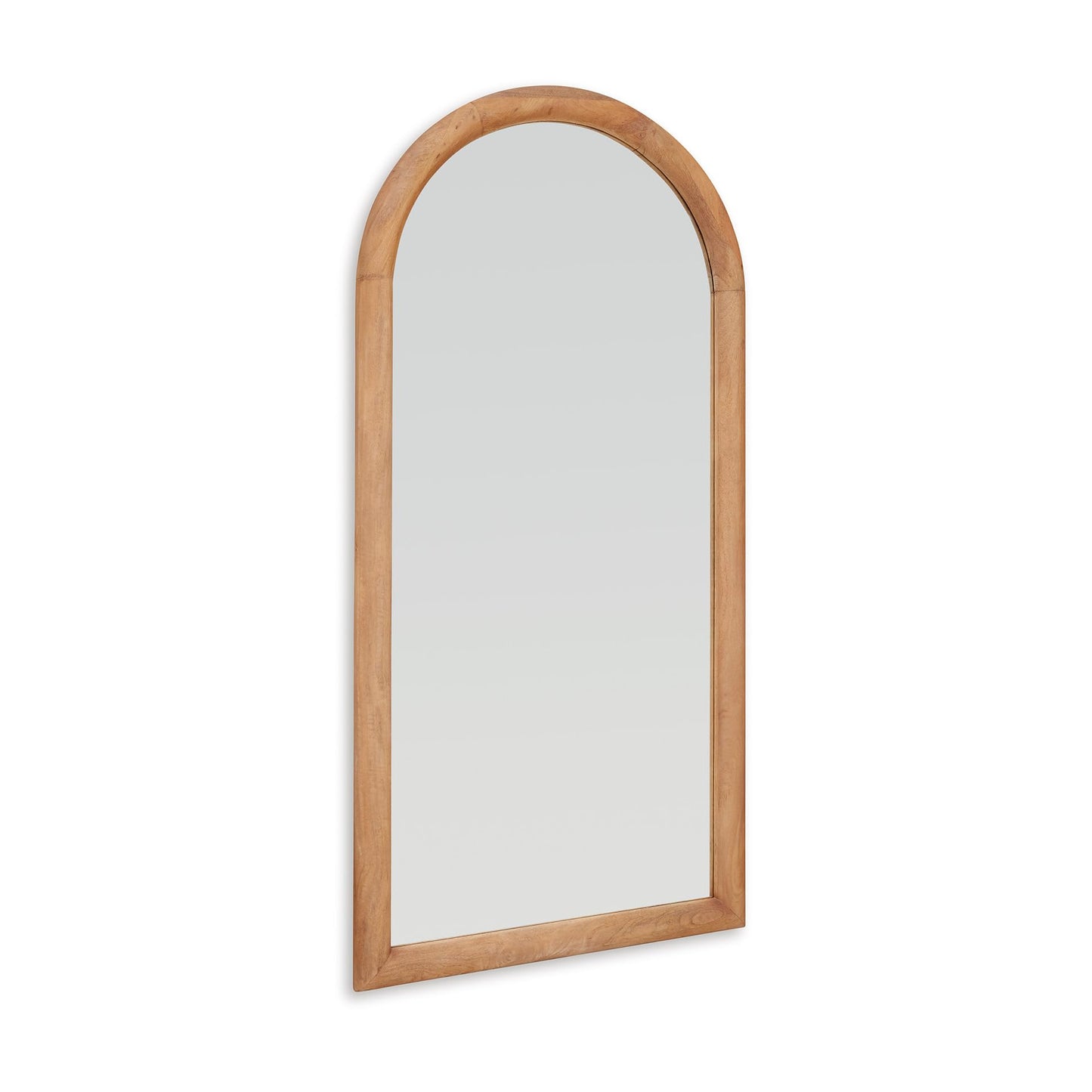 Signature Design by Ashley Dairville Casual Full Length Arched Floor Mirror with Thick Frame, Light Brown