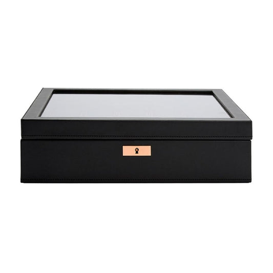 WOLF Axis 15-Piece Watch Box, Copper - Features 15 Watch Compartments, Lock and Key, Suspended Watch Cushions & Smart Watch USB Port