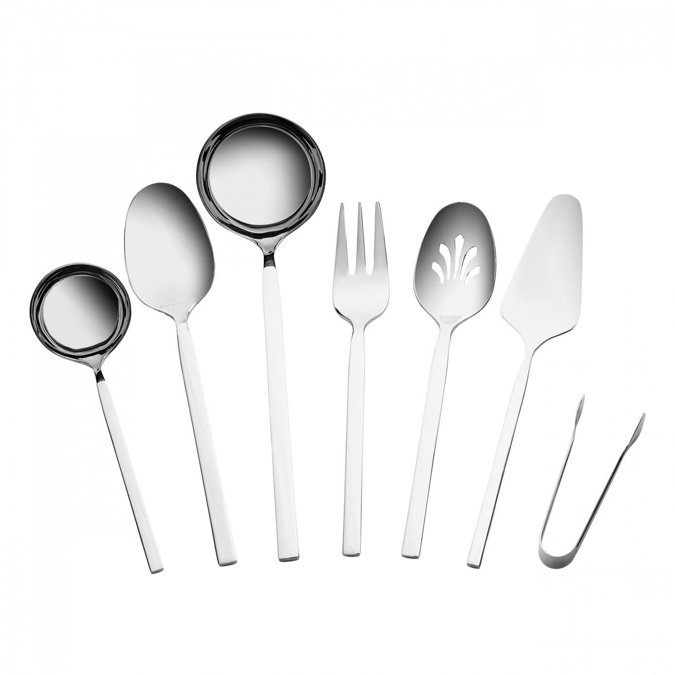 Karaca Carmelo 91 Piece Cutlery Set for 12 People – 18/10 Stainless Steel Flatware Set, Platinum Finish, Luxury Dinner Cutlery with Serving Utensils