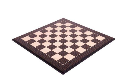 The House of Staunton Standard Traditional Chess Board - 2.25" (Tiger Ebony & Maple - Satin Finish)