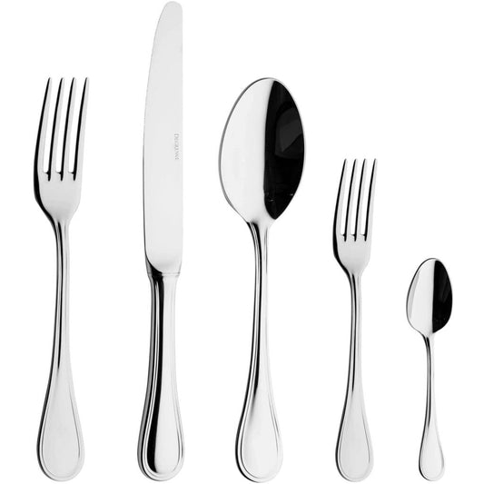 Degrenne Verlaine Mirror French Luxury Cutlery Set - 20 Piece Silverware Set for 4, Includes Forks, Spoons & Knives, Stainless Steel Flatware, Made in France, Dishwasher Safe