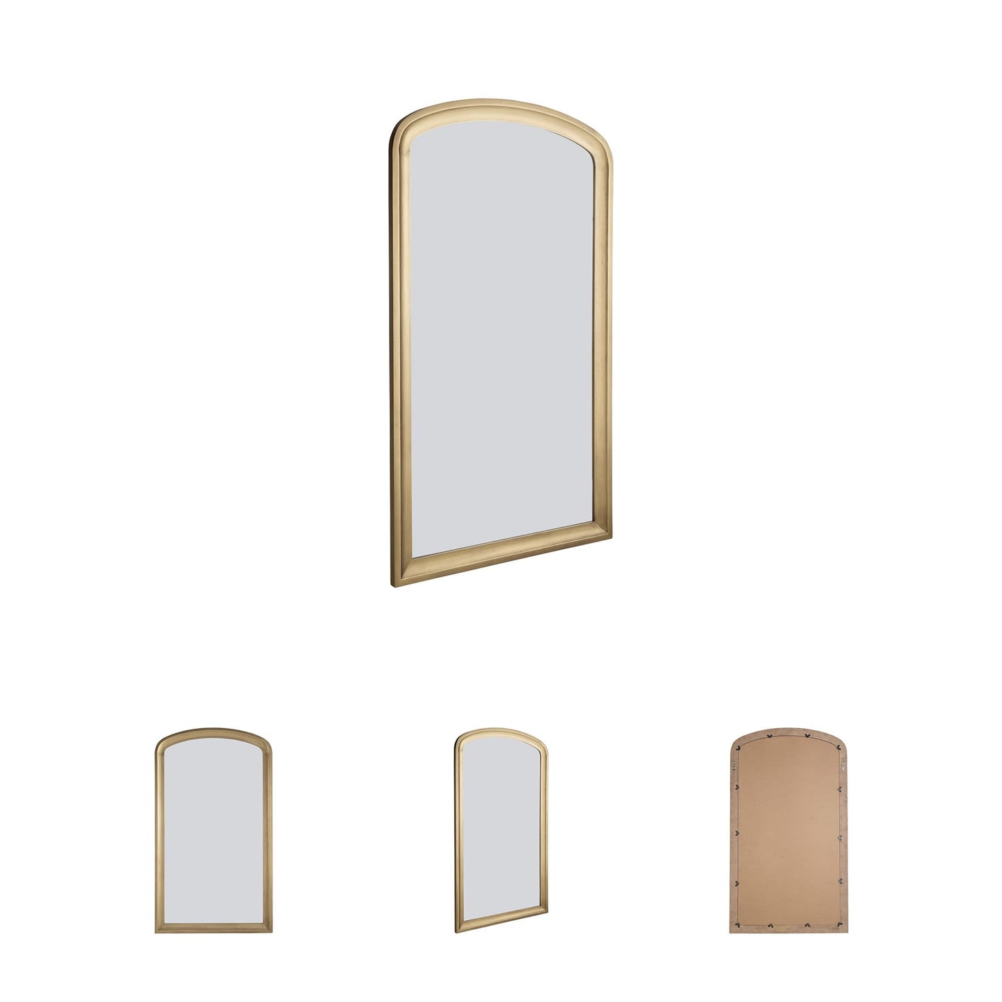 Signature Design by Ashley Fintan Modern Full Length Arched Floor Mirror with Thick Frame, Gold
