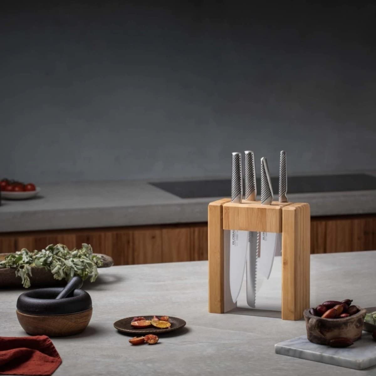 Global Teikoku 5 Piece Knife Block Set