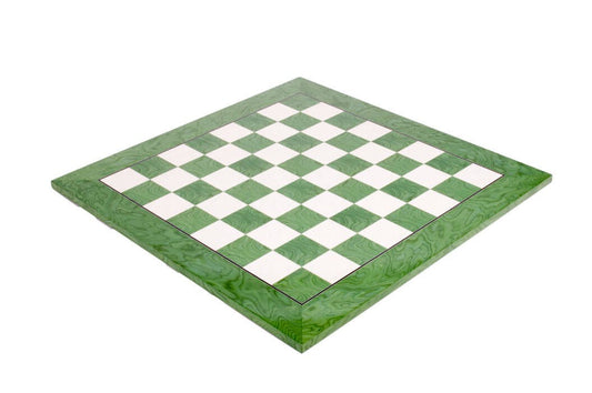 The House of Staunton Standard Traditional Chess Board - 2.25" (Green Erable & Bird's Eye Maple - Gloss Finish)