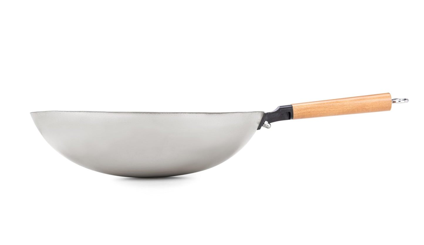 Valtcan T35 Titanium Wok Pan 14" Grade 1 Pure Titanium, 2.0mm Solid (Not Coated), PFAS-Free, No PTFE, No Chemical Coatings, 3 lbs Ultralight, Non-Stick Without Chemicals, Metal Utensil Safe