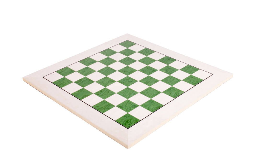 The House of Staunton Standard Traditional Chess Board - 2.25" (Bird's Eye Maple & Greenwood - Satin Finish)