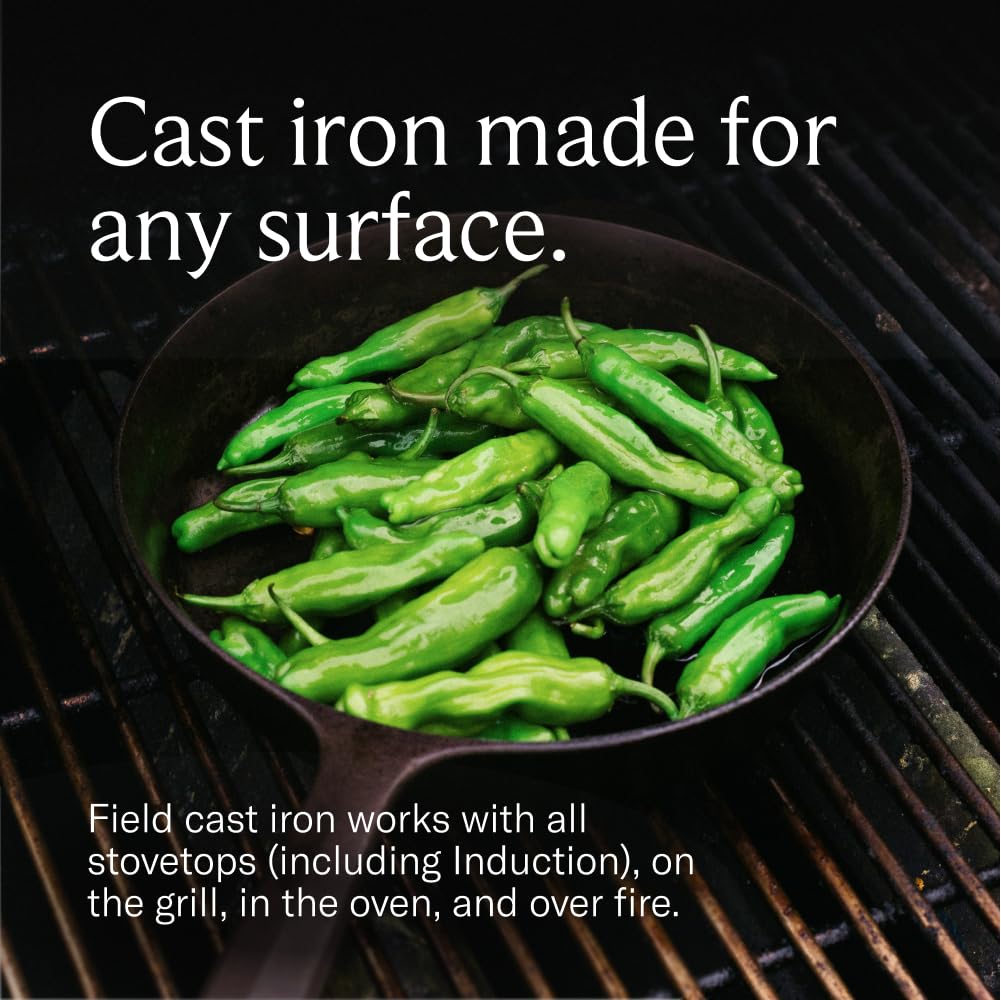 Field Company Large Cast Iron Skillet – 11.6-Inch Pre-Seasoned Pan for 4+ Servings, Lighter & Smooth, Made in USA