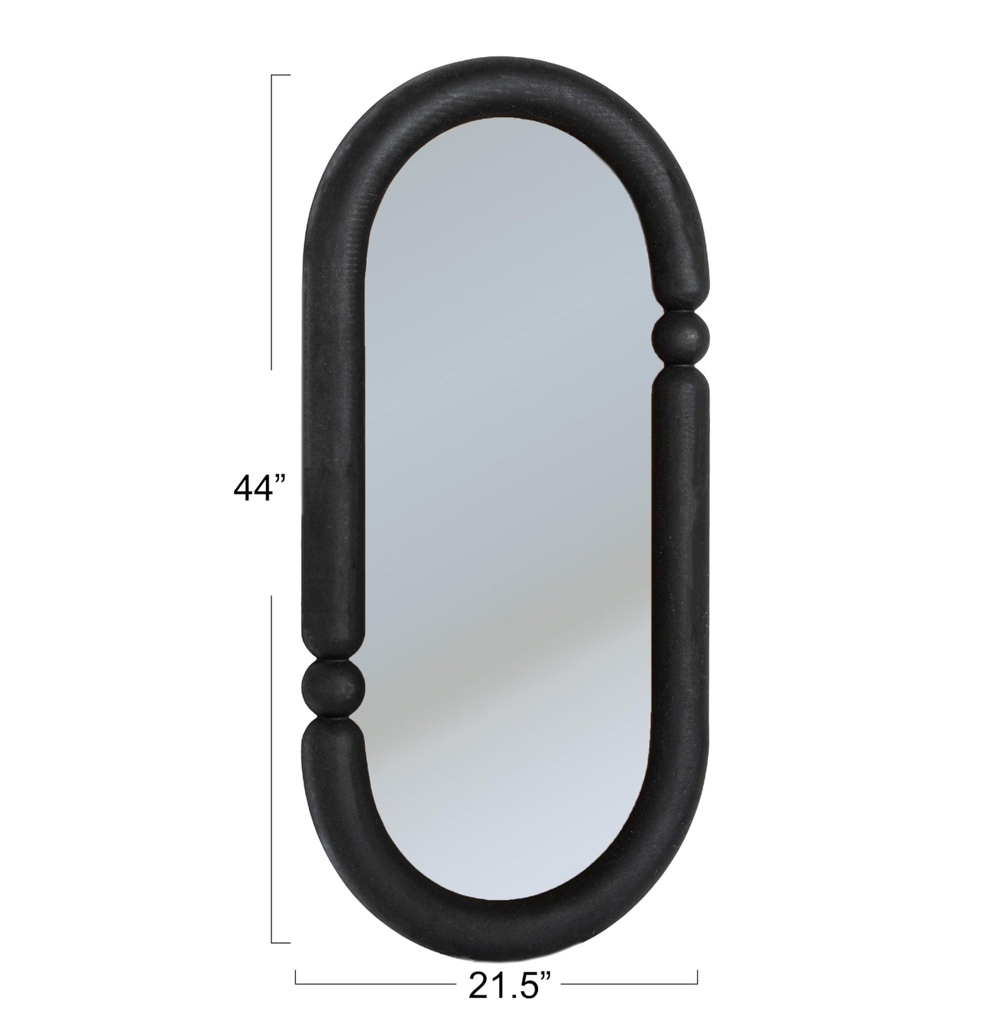 Creative Co-Op Oval Wood-Framed Wall Mirror, Black