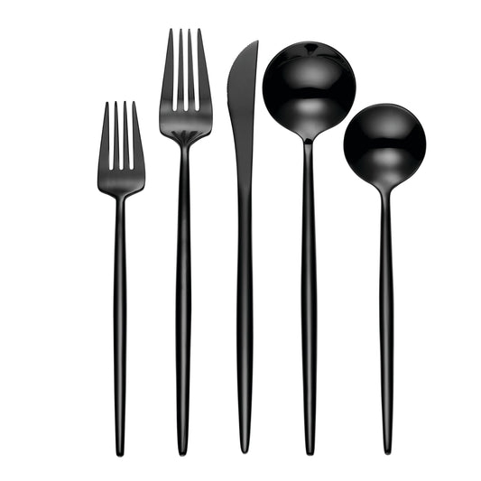 Hampton Forge 894757 Skandia Zephyr Black 45 Piece Flatware Set