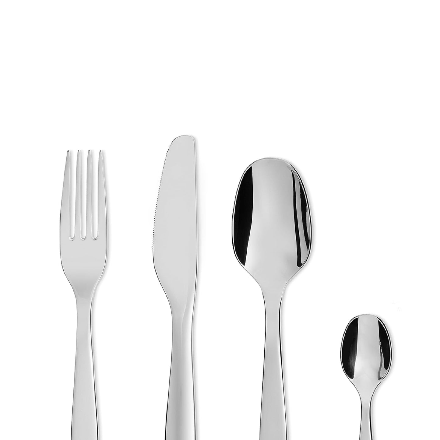 Alessi ANF06S24 Itsumo - Cutlery set composed of six table spoons, six table forks, six table knives, six coffee spoons in 18/10 stainless steel.