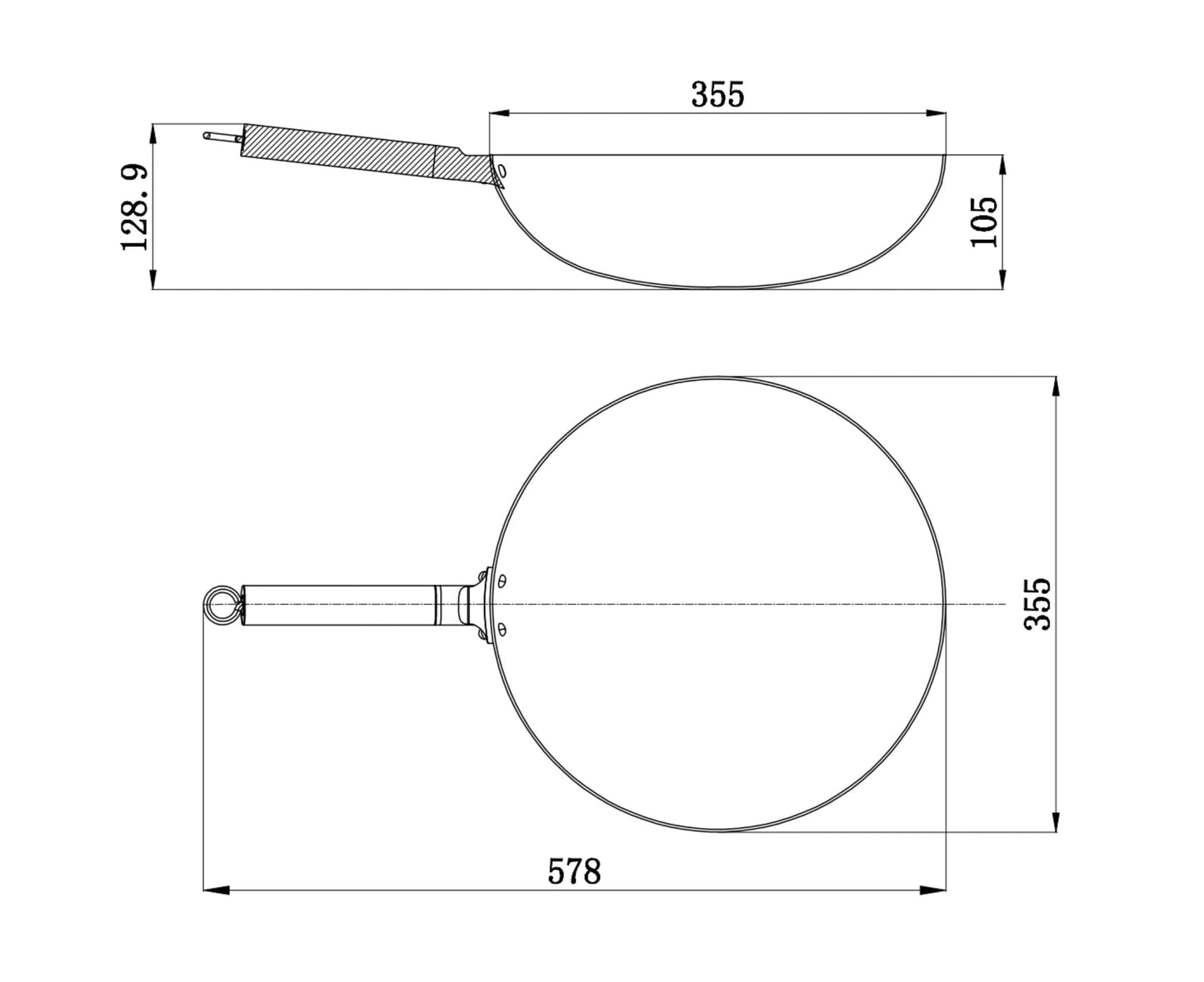 Valtcan T35 Titanium Wok Pan 14" Grade 1 Pure Titanium, 2.0mm Solid (Not Coated), PFAS-Free, No PTFE, No Chemical Coatings, 3 lbs Ultralight, Non-Stick Without Chemicals, Metal Utensil Safe