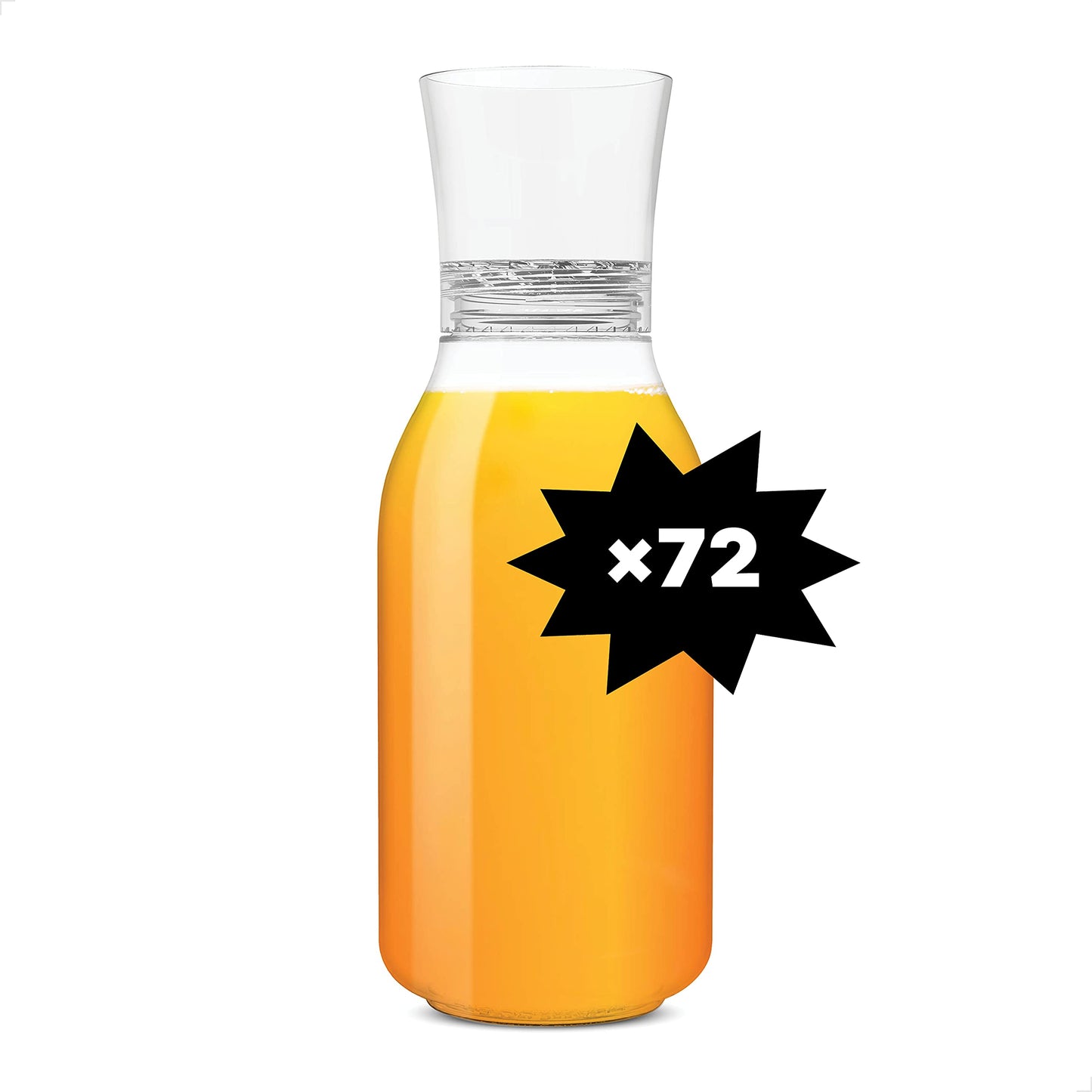 TOSSWARE POP 32oz Carafe, SET OF 72, Recyclable, Unbreakable & Crystal Clear Plastic Drink Pitcher