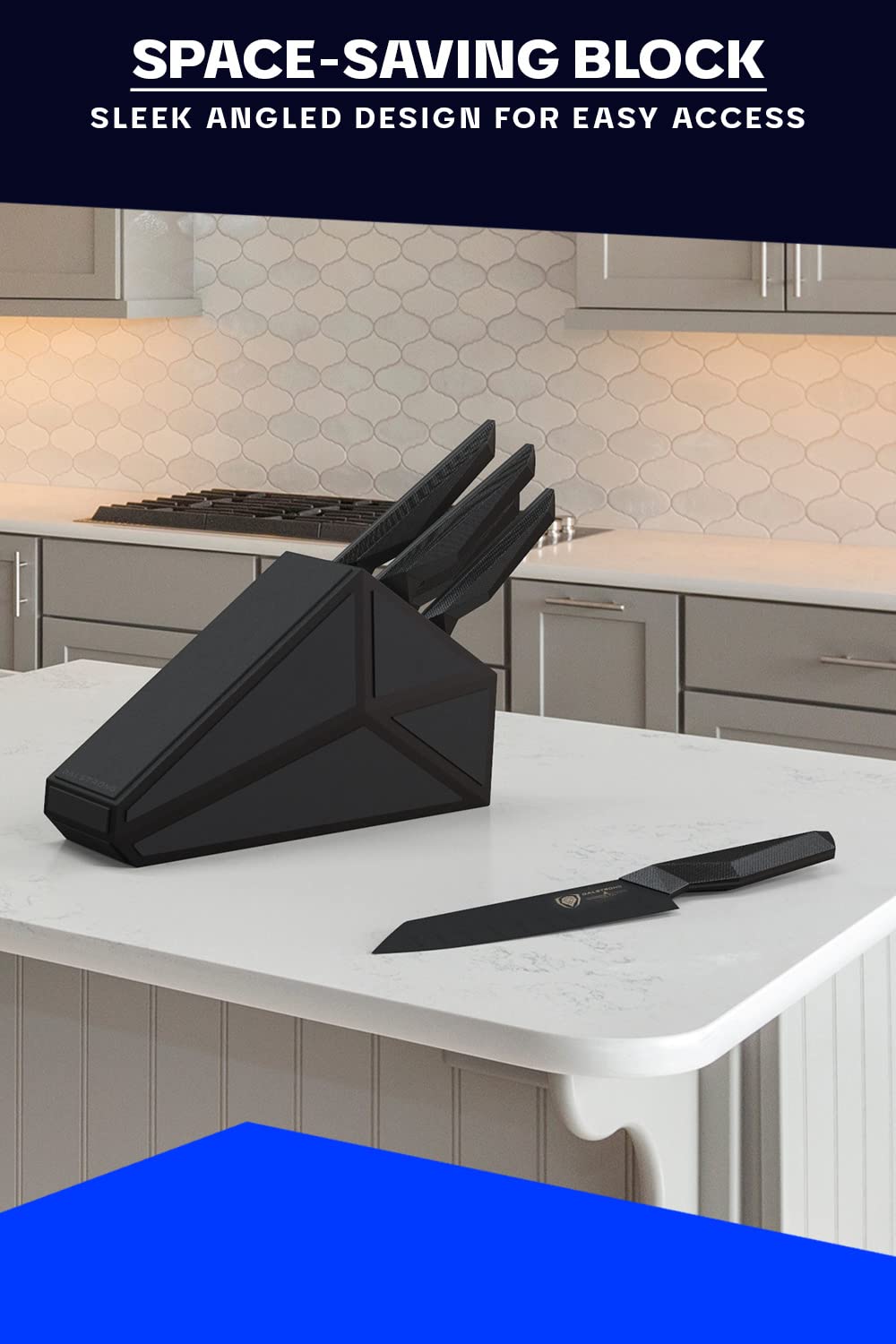 Dalstrong 5-Piece Kitchen Knife Set Block - High Carbon German Steel Full Tang - Wood Knife Block Set - Black Handles G10 Shadow Black Series - Professional NSF Knives set for Kitchen Cuchillos