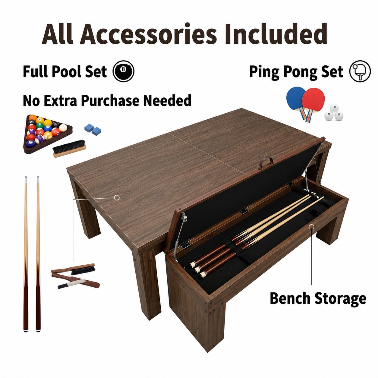 ComeWay Board Game Table with Rotating Cup Holders for 6 Players, Hexagon Gaming and Dining Table with Removable Table Top & Non-Slip Play Mat, Multifunctional Table with for DND/Poker/Card Games