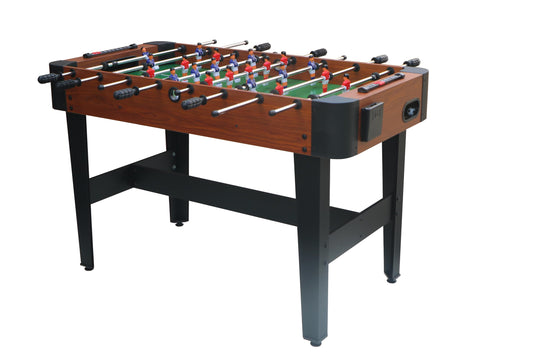 ComeWay 48'' Soccer Table, Large Size Foosball Game Table for Adult, Football Table with Cup Hloders & Sturdy Leg for Game Rooms & Parties, Classic Brown