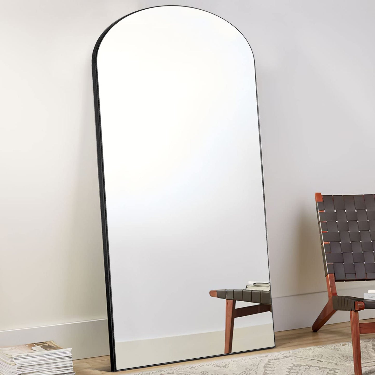 PexFix Full Length Mirror, 71''x31''Black Arched Mirror Large Floor Mirror Standing Leaning Hanging [71''x32''-Black]