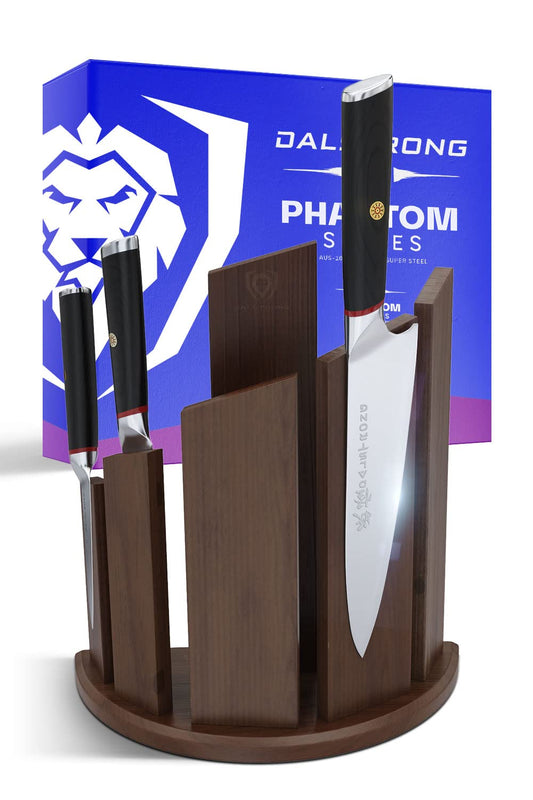 Dalstrong Knife Block Set -6pc- Magnetic Knife Stand-Phantom Series-Japanese High-Carbon AUS8 Steel-Knife Kitchen Set-Pakkawood Handle-Men's Valentines Gift