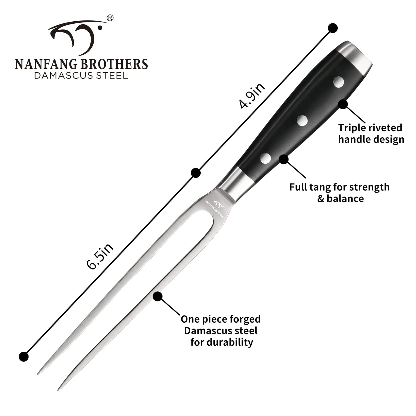 NANFANG BROTHERS 18-Piece Damascus Kitchen Knife Sets, 67-layer Japanese Damascus Steel Heat-Treated and Forged, ABS Ergonomic Handle, Ultra Sharp Chef Knife Block Set with Sharpener
