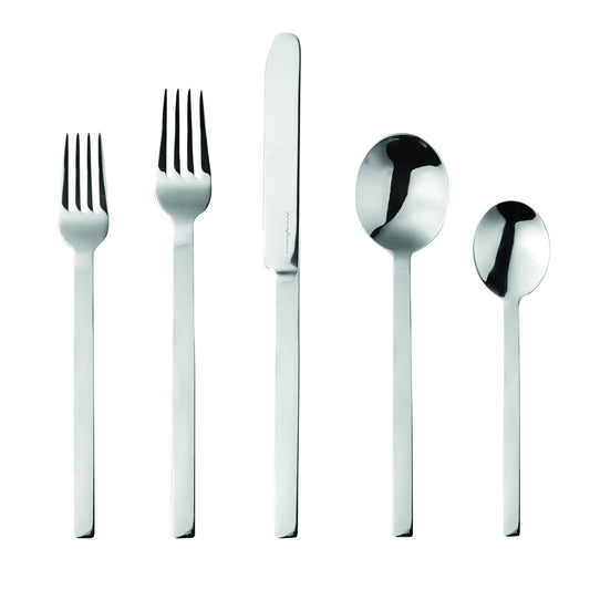 MEPRA 107522020 Stile By Pininfarina Mirror 20-Piece Durable 18/10 Stainless Steel European and American Style Flatware Cutlery Set for Fine Dining, Dishwasher Safe - Service for 4