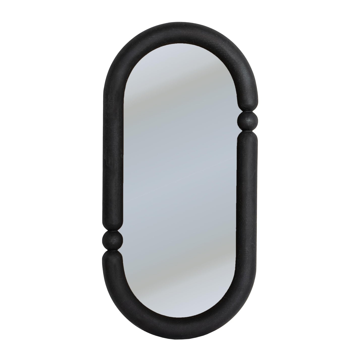 Creative Co-Op Oval Wood-Framed Wall Mirror, Black