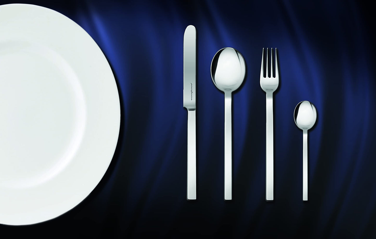 MEPRA 107522020 Stile By Pininfarina Mirror 20-Piece Durable 18/10 Stainless Steel European and American Style Flatware Cutlery Set for Fine Dining, Dishwasher Safe - Service for 4
