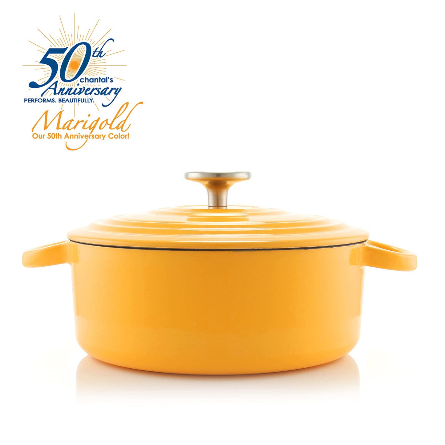Chantal Cast Iron Dutch Oven Set, 3 and 7 qt, US Formulated Premium Enamel, Marigold