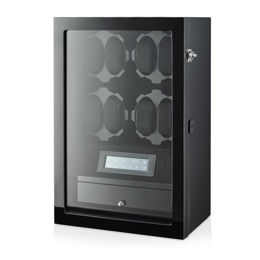 8 Watch Winder with LED Backlight and 5 Watch Storage Drawer