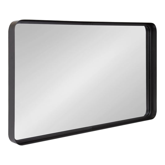 Kate and Laurel Armenta Modern Soft Rectangle Metal Framed Mirror; 40 x 24; Gray; Functional Industrial Accent Mirror with Bold Finish for Wall Decor