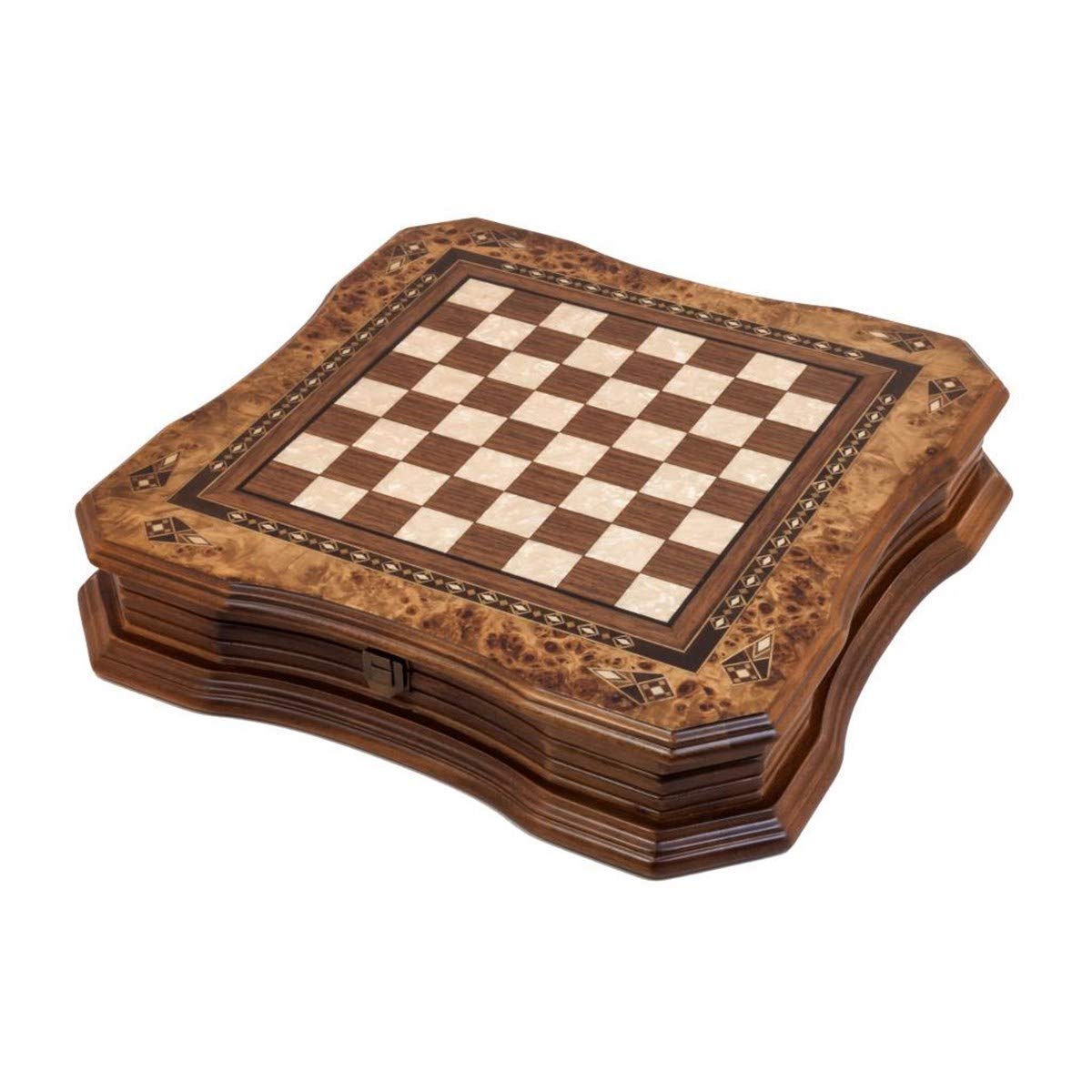 Handmade Chess Set Mosaic Art 15" - Wooden Chess shess Board with Metal Chess Pieces- Gift Item