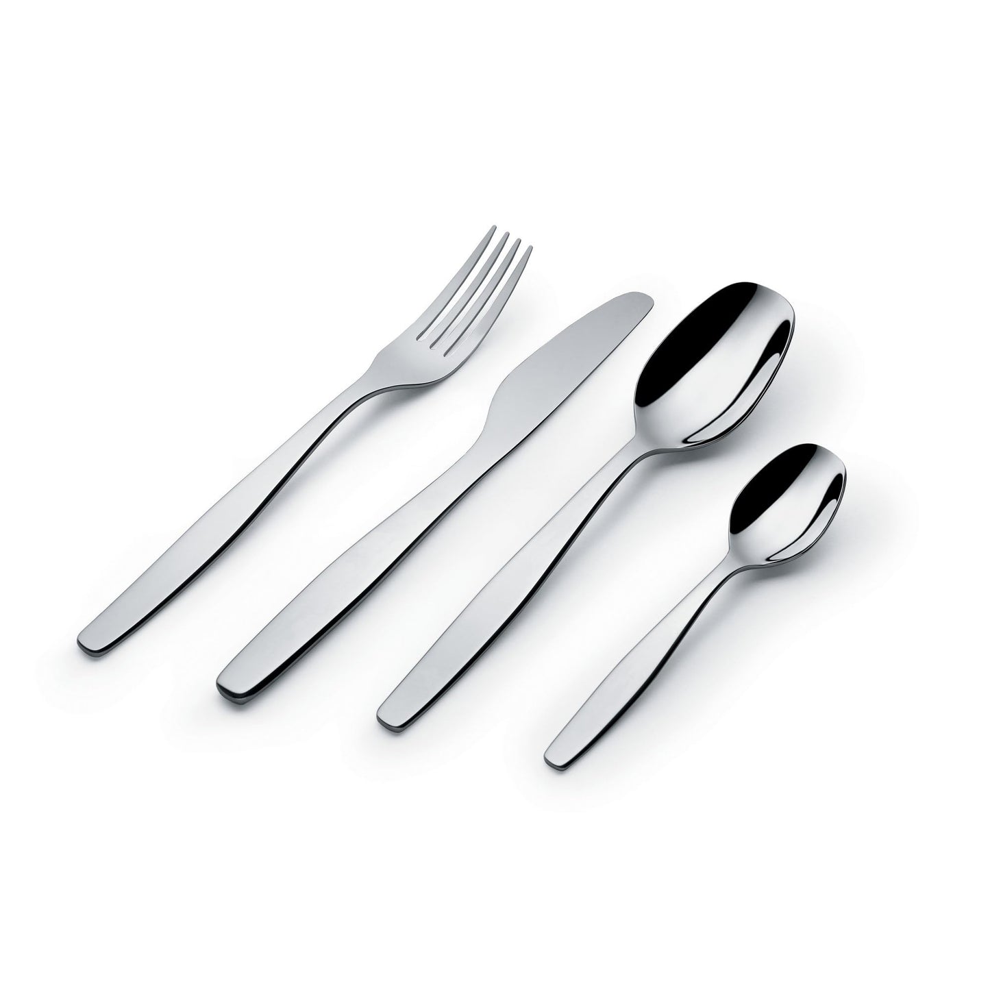 Alessi ANF06S24 Itsumo - Cutlery set composed of six table spoons, six table forks, six table knives, six coffee spoons in 18/10 stainless steel.