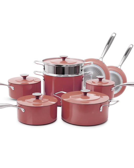 Nuwave Lux 13-Piece Premium Cookware Collection, Healthy G10 Duralon Blue Ceramic Nonstick, Ultra Durable, PFAS-Free, Lightweight & Works on All Cooktops