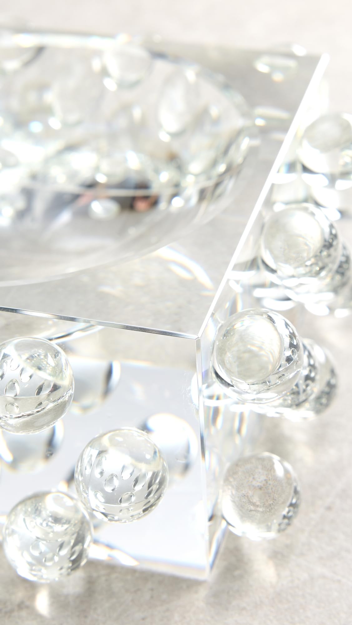 Tizo Design Women's Crystal Glass Bowl Scattered Balls, Clear, One Size