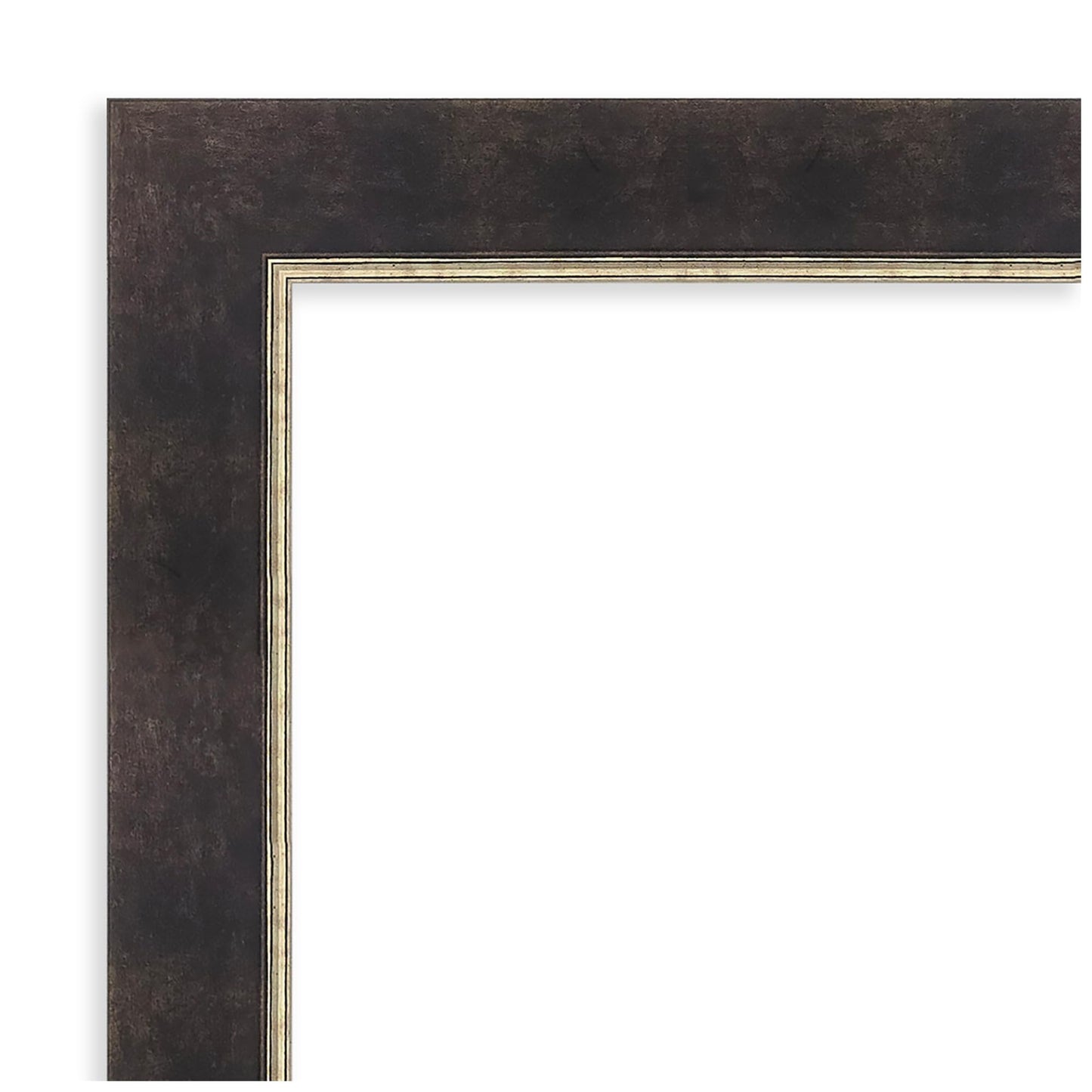 Amanti Art Bronze Bathroom Mirror for Over Sink, 32x43 Odin Antique Bronze Rectangle Vanity Mirror, X-Large Modern Wood Frame, Hangs Horizonally and Vertically, Bathroom Wall Decor, Non-Beveled Edge