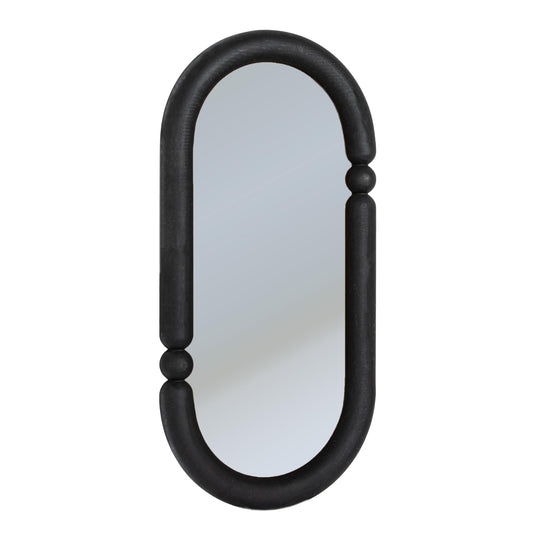 Creative Co-Op Oval Wood-Framed Wall Mirror, Black