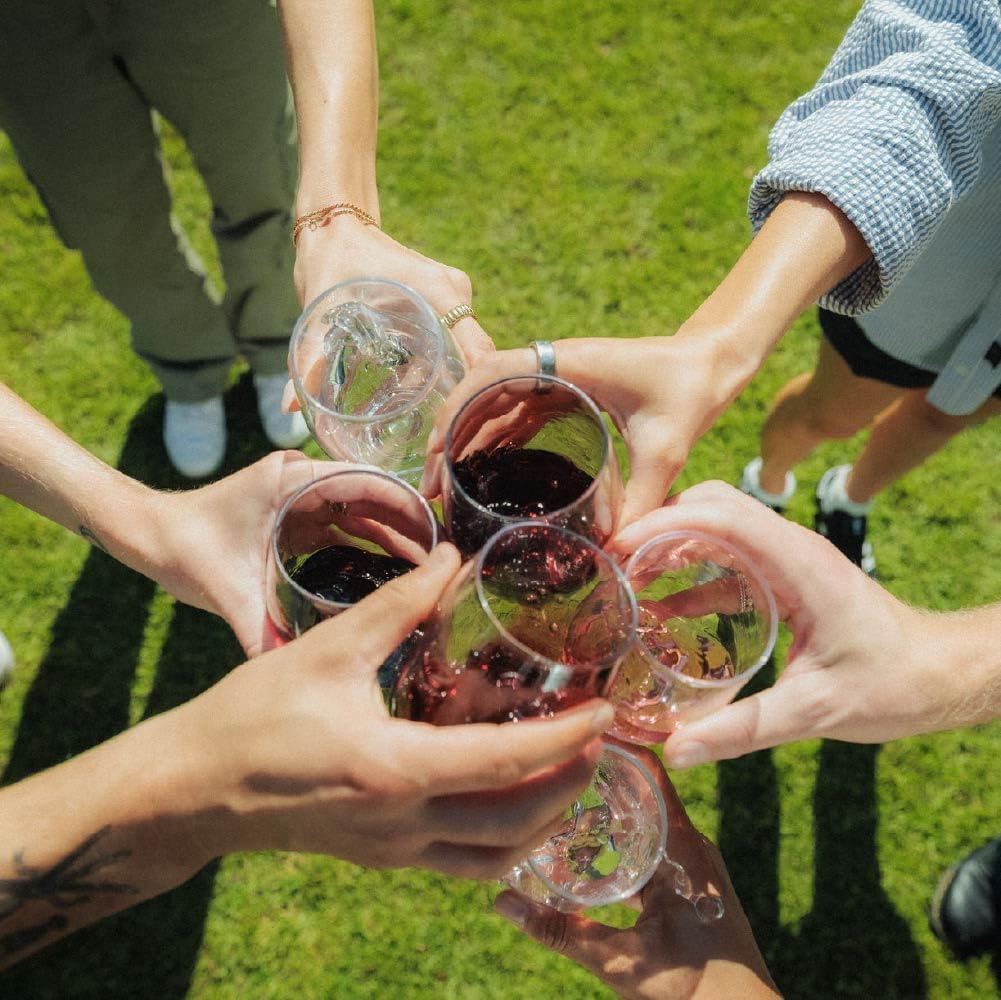 govino Unbreakable Stemless Wine Glass – Set of 72, 16oz, Dishwasher Safe, BPA-free Tritan, Clear Stemless Red Wine Glasses, Shatterproof for Indoor, Outdoor, Everyday Use. Reusable, Made in the USA